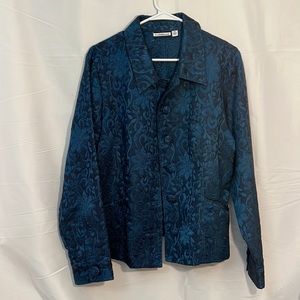 #2088 croft and barrow blue and black jacket size XL business casual NWOT